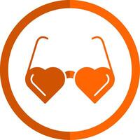 Heart Glasses Glyph Orange Circle Icon vector