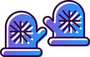 Winter Gloves Gradient Filled Icon vector