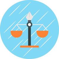 Justice Scale Flat Blue Circle Icon vector