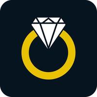 Diamond Ring Glyph Two Color Icon vector