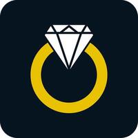 Diamond Ring Glyph Two Color Icon vector