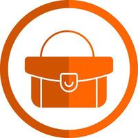 Woman Bag Glyph Orange Circle Icon vector