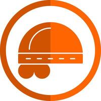 Forehead Bandana Glyph Orange Circle Icon vector