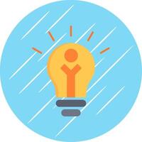 Light Bulb Flat Blue Circle Icon vector