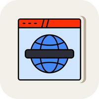 Website Line Filled White Shadow Icon vector