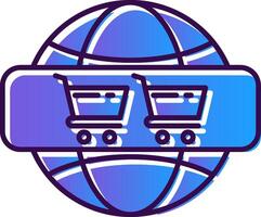 Online Shoping Gradient Filled Icon vector