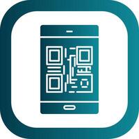 qr código glifo degradado redondo esquina icono vector