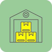 Warehouse Filled Yellow Icon vector