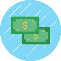 Cash Flat Blue Circle Icon vector