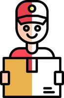 Delivery Courier Filled Half Cut Icon vector
