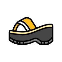 platform sneaker vintage fashion color icon illustration vector