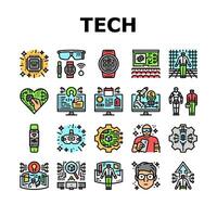 tech enthusiast geek nerd man icons set vector