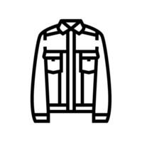 denim jacket streetwear cloth fashion line icon illustration vector