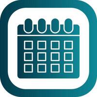 Calendar Glyph Gradient Round Corner Icon vector