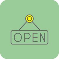 Open Filled Yellow Icon vector