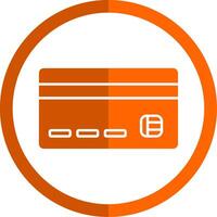 Credit Card Glyph Orange Circle Icon vector