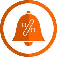 Bell Glyph Orange Circle Icon vector