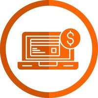 Payment Method Glyph Orange Circle Icon vector