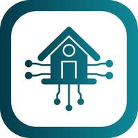 Smart Home Glyph Gradient Round Corner Icon vector