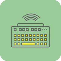 Wireless Keyboard Filled Yellow Icon vector