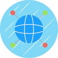 Internet plano azul circulo icono vector