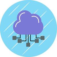 Cloud Server Flat Blue Circle Icon vector