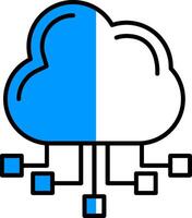 Cloud Server Filled Half Cut Icon vector