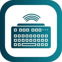 Wireless Keyboard Glyph Gradient Round Corner Icon vector