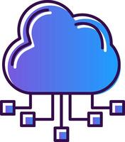 Cloud Server Gradient Filled Icon vector