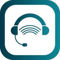 Headphones Glyph Gradient Round Corner Icon vector