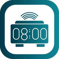 Smart Clock Glyph Gradient Round Corner Icon vector