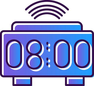 Smart Clock Gradient Filled Icon vector