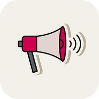 Megaphone Line Filled White Shadow Icon vector