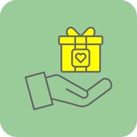 Gift Filled Yellow Icon vector