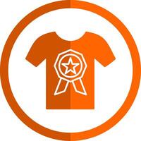 T Shirt Glyph Orange Circle Icon vector