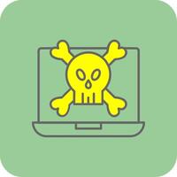 malware lleno amarillo icono vector