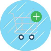 compras carro plano azul circulo icono vector