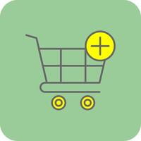 compras carro lleno amarillo icono vector