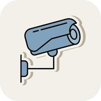 Security Camera Line Filled White Shadow Icon vector