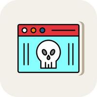 Webpage Line Filled White Shadow Icon vector