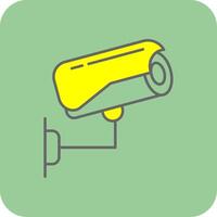 Security Camera Filled Yellow Icon vector