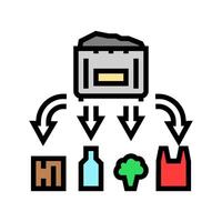 waste management waste sorting color icon illustration vector