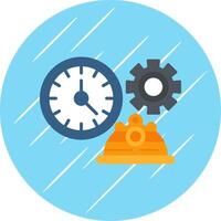 Working Hours Flat Blue Circle Icon vector