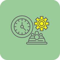 Working Hours Filled Yellow Icon vector