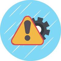 Warning Sign Flat Blue Circle Icon vector