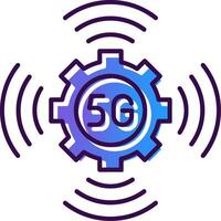 5g degradado lleno icono vector