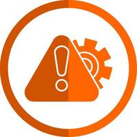 Warning Sign Glyph Orange Circle Icon vector