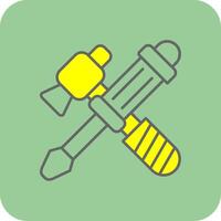 Repair Tools Filled Yellow Icon vector