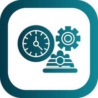 Working Hours Glyph Gradient Round Corner Icon vector