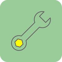 Spanner Filled Yellow Icon vector